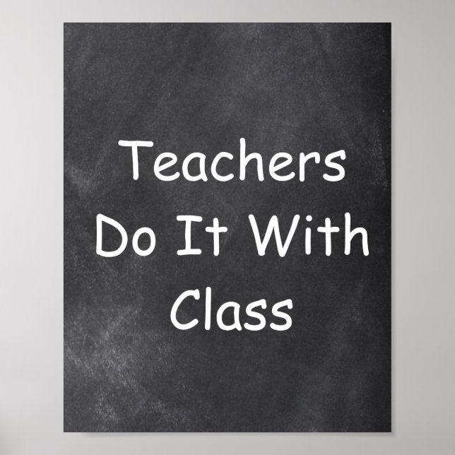 Teachers Class Chalkboard Design Class Decoration Poster (Vorne)