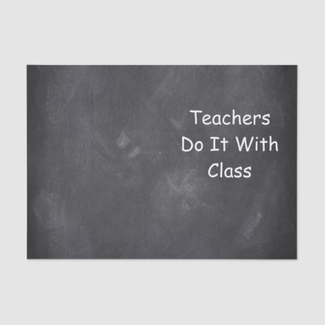 Teachers Class Chalkboard Design Geschenk Idee Seidenpapier (Vorderseite)