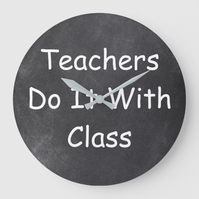 Teachers Class Teacher Chalkboard Design Geschenk  Große Wanduhr (Vorderseite)