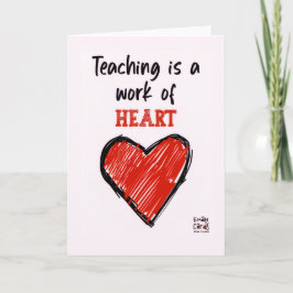Teacher's Day Card with a Red Heart Karte