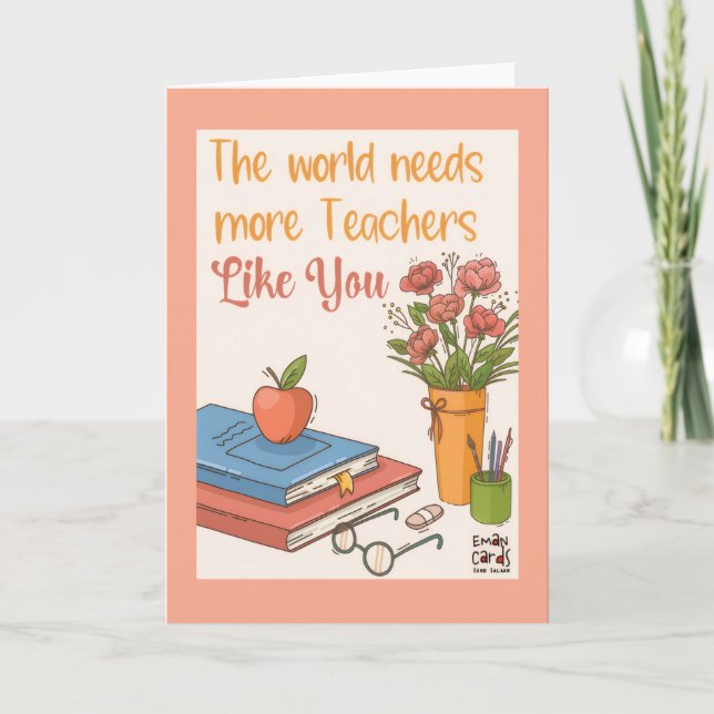 Teacher's Day Card with Flowers Karte (Vorderseite)