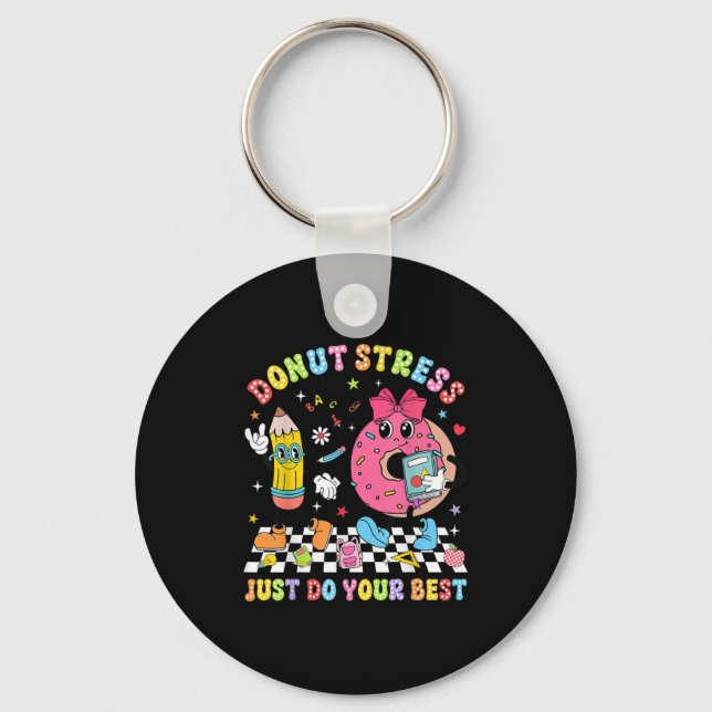 Teachers Donut Stress Just Do Your Test Day Boys G Schlüsselanhänger (Vorderseite)