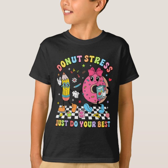 Teachers Donut Stress Just Do Your Test Day Boys G T-Shirt (Vorderseite)