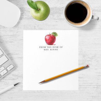 Teacher's From The Desk of Watercolor Apple Notizblock