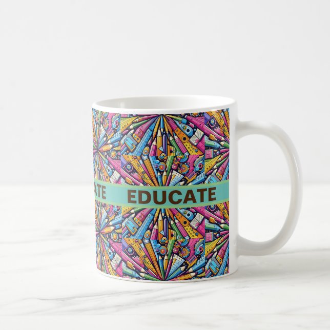 Teacher's Inspirier, Educate, Motivate Coffee Mugs Kaffeetasse (Rechts)