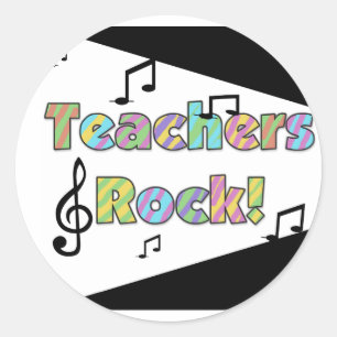 Teachers Rock Tshirts und Geschenke Runder Aufkleber
