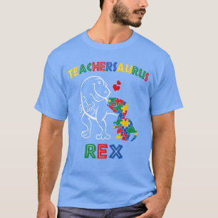 Teachersaurus Re Autismus-Lehrer Dinosaurier Männe T-Shirt