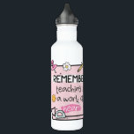 “Teaching Is a Work of Heart” Design Edelstahlflasche<br><div class="desc">Celebrate the heart and dedication of teaching with this beautiful personalised water bottle featuring the meaningful message: "Teaching is a work of heart." Thoughtfully designed with your teacher's name and a stylish layout, this bottle is both inspiring and practical. Perfect for keeping hydrated during busy school days, it's a lovely...</div>