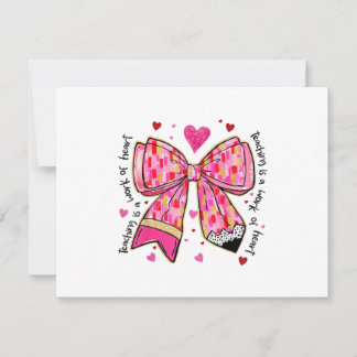 Teaching is A Work of Heart Pencil Bow Teacher Val