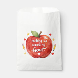Teaching Is a Work of Heart Teacher Favor Bags Geschenktütchen