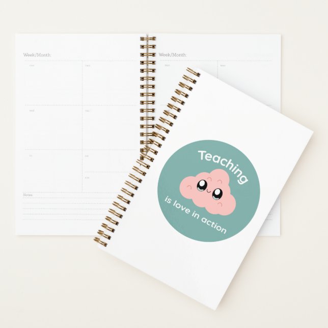 Teaching is Love in Action Cute Cloud Notebook Planer (Anzeige)