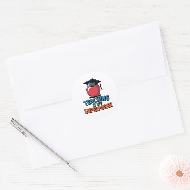 Teaching Is My Superpower Funny Teacher Sticker Te (Umschlag)