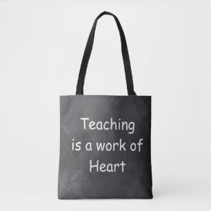 Teaching Work Heart Chalkboard Design Geschenk Ide Tasche