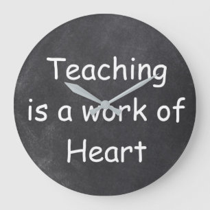Teaching Work Heart Chalkboard Design Gift Idea Große Wanduhr