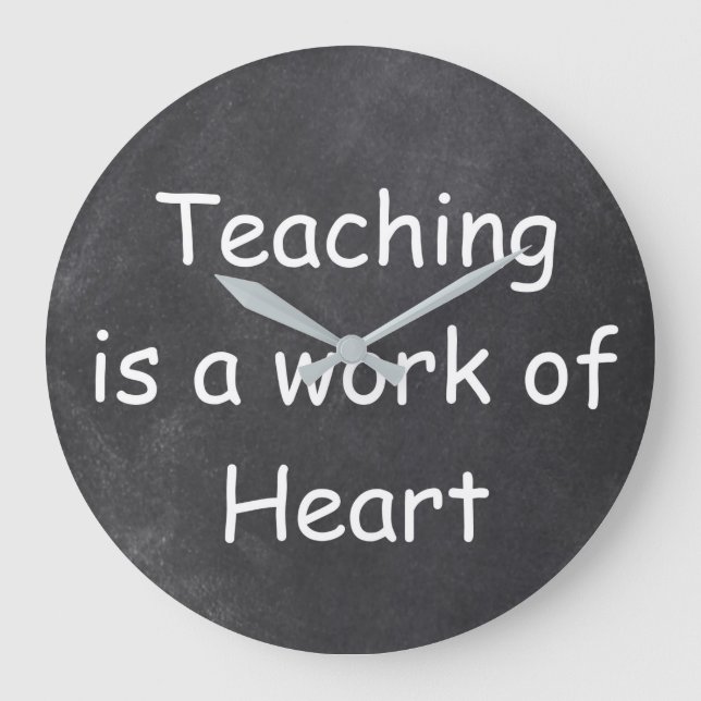 Teaching Work Heart Chalkboard Design Gift Idea Große Wanduhr (Vorderseite)