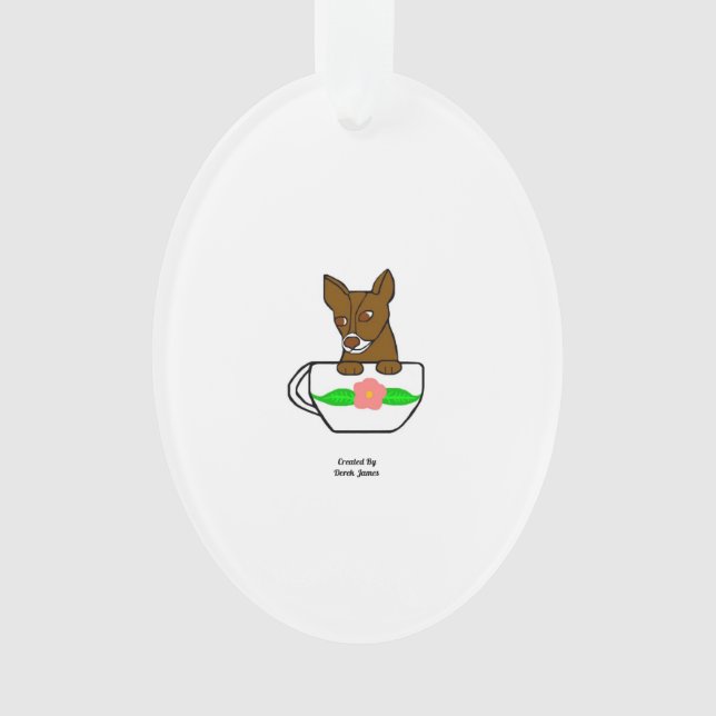 Teacup Chihuahua Oval Ornament (Vorderseite)