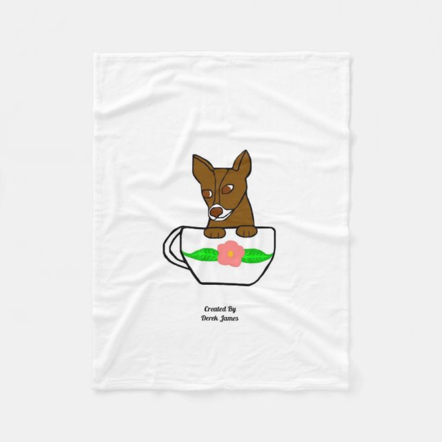 Teacup Chihuahua Small Fleece Blanket (Vorderseite)