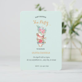 Teacup Floral Baby Dusche Tee Party Einladung