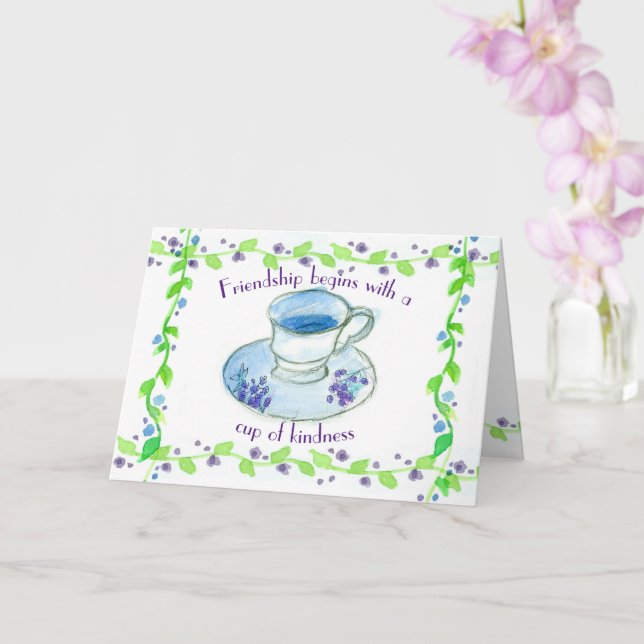 Teacup Friendship beginnt mit einer Tasse Freundli Karte (Orchidee)
