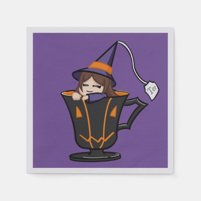 Teacup Hexe Serviette (Vorderseite)