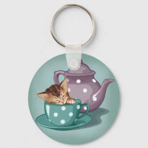 Teacup-Kätzchen Schlüsselanhänger