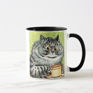 Teacup-Katze durch Louis Wain Tasse