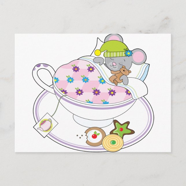 Teacup-Maus Postkarte (Vorderseite)