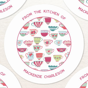 Teacup Modern Business Runder Aufkleber