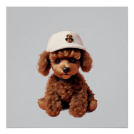 Teacup-Pudel mit Hut Poster