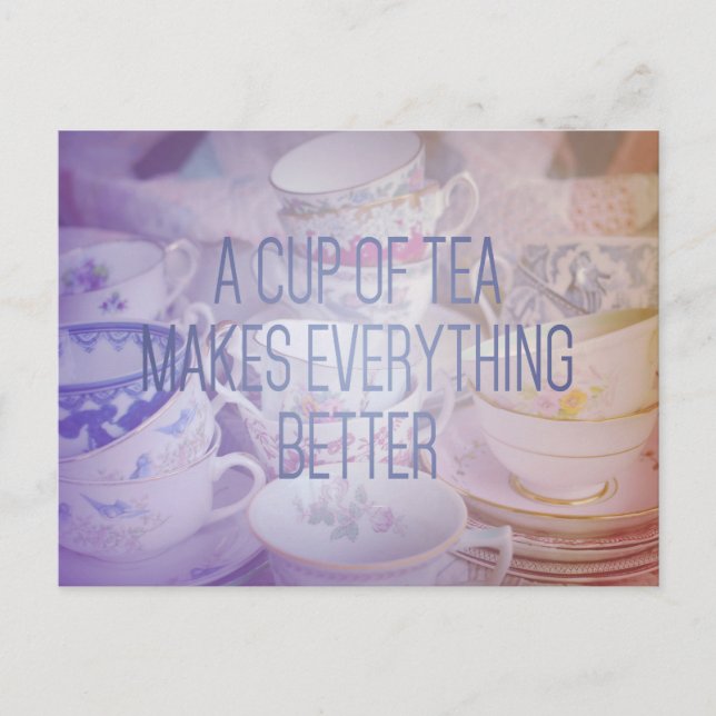 Teacup Quote Postcard Postkarte (Vorderseite)