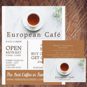 Teacup & Saucer, Barista, Café, Kaffeehaus Visitenkarte