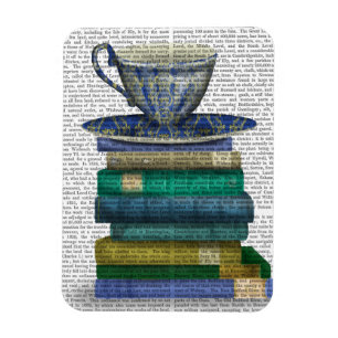 Teacup und Bücher Magnet