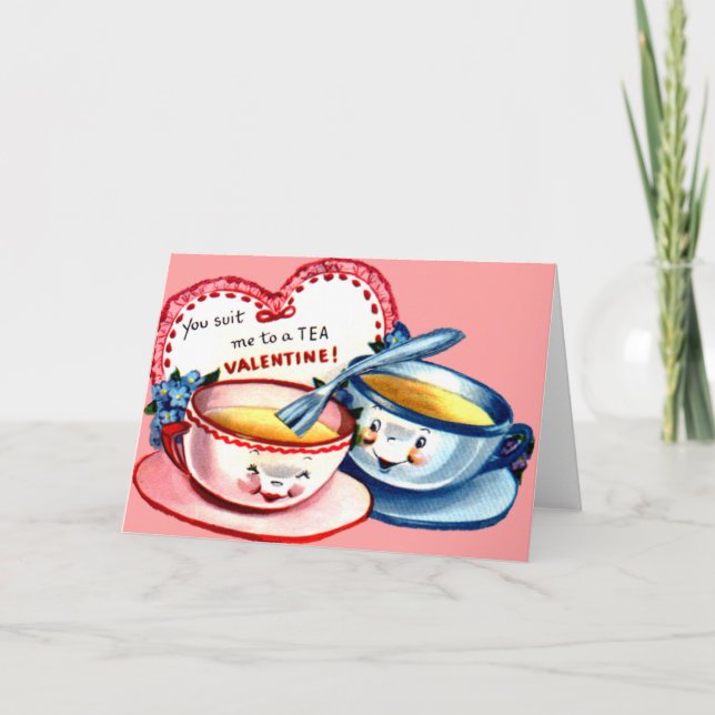 Teacup Valentine Feiertagskarte (Vorderseite)
