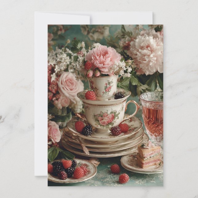 Teacup Whimsy | Tea Party Fun Einladung (Vorderseite)