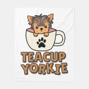 Teacup Yorkie Welpe Fleecedecke