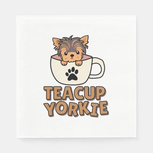 Teacup Yorkie Welpe Serviette (Vorderseite)
