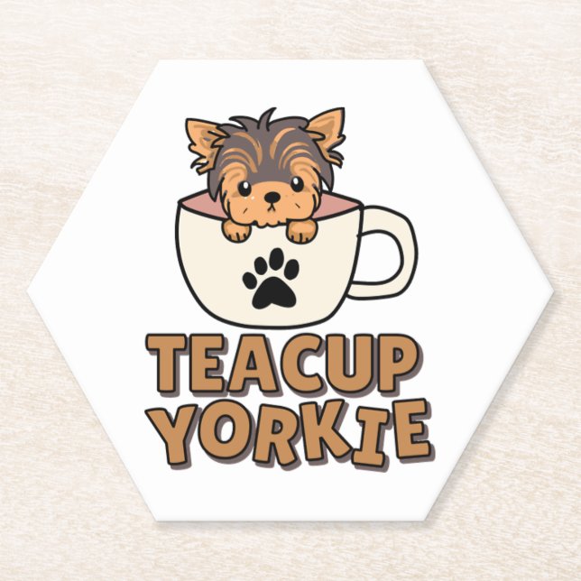 Teacup Yorkie Welpe  Untersetzer (Vorderseite)