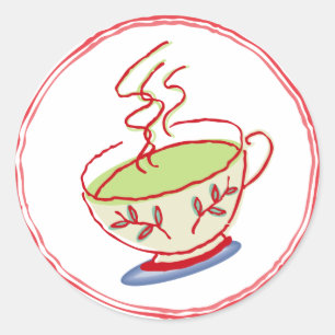 Teacupaufkleber Runder Aufkleber