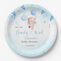 Teady Baby Bear Aquarell Boho Blue Balloons
