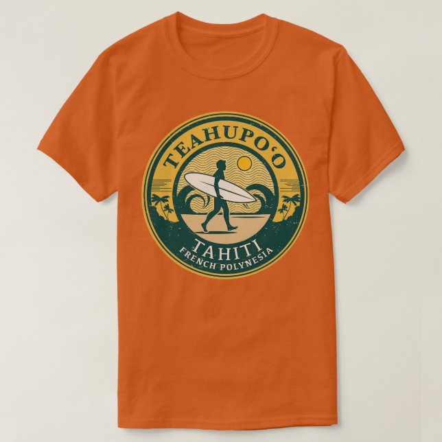 Teahupoo Tahiti Französisch Polynesien T-Shirt (Design vorne)