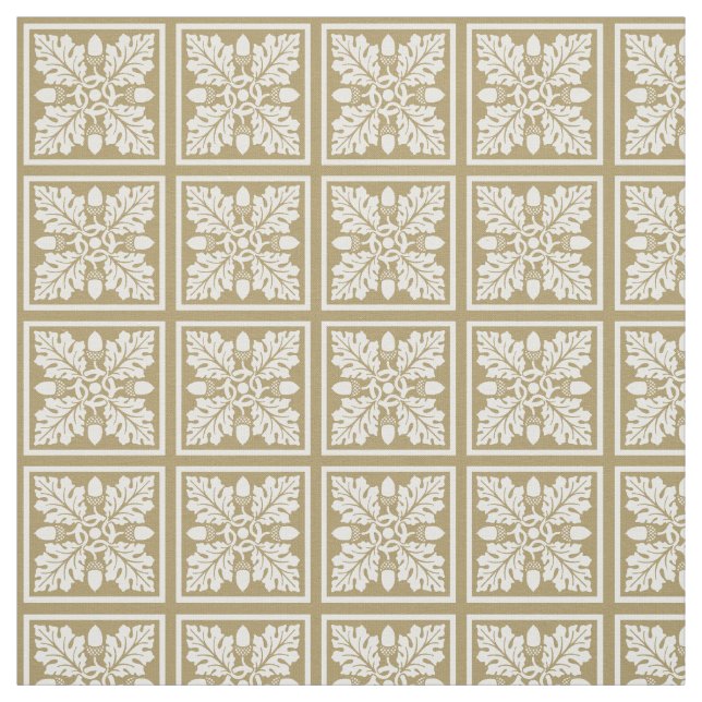 Teak Acorn und Leaf Tile Design Stoff (Muster)