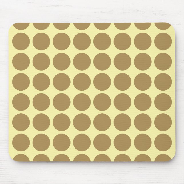 Teak Cream Neutral Dots Mousepad (Vorne)