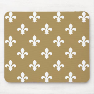 Teak Neutral Fleur de Lys Mousepad