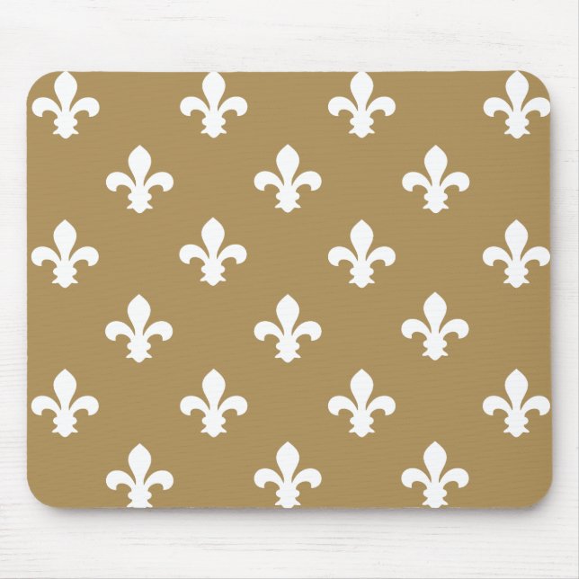 Teak Neutral Fleur de Lys Mousepad (Vorne)