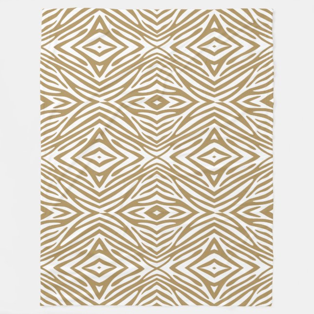 Teak Neutral Zebra Fleecedecke (Vorderseite)