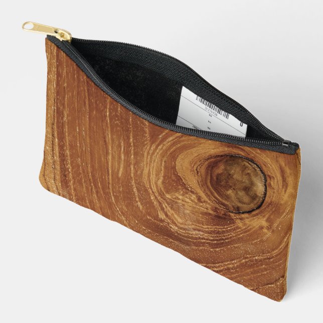 Teak Rustic Holz Grain Brown Nattern Muster Foto Zubehörtasche (Offen)