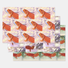 Teak the Bearded Dragon - 3 Posen Set Geschenkpapier Set