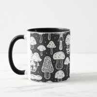 Teakholz-Pilze aus schwarzem und weißem Kaffee