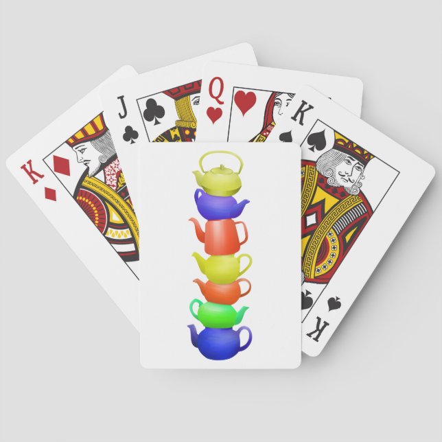 Teakturm bemalt Muster Spielkarten (Rückseite)