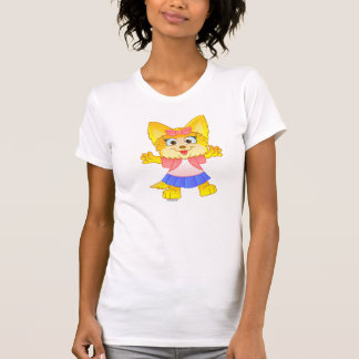 Teakup Yorkie Cartoon auf dem T - Shirt der Frauen